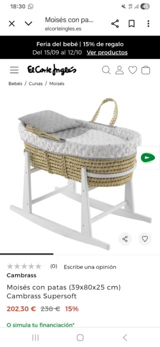 Cuna moisés Cambrass Supersoft