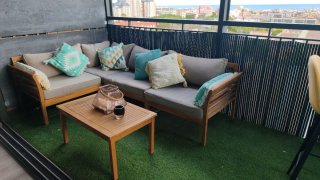 Sofá de exterior modular madera