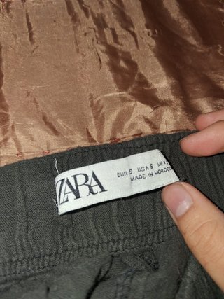 Pantalón Lino Zara Negro S