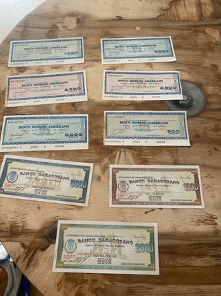 Cheques de Viaje Banco Hispano Americano y Zaragoz