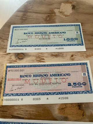 Cheques de Viaje Banco Hispano Americano y Zaragoz