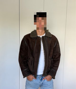 Cazadora bomber piel marrón
