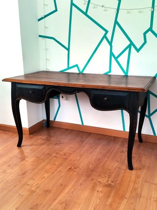 Escritorio madera negro y marrón vintage