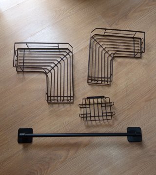 Juego accesorios baño metal negro