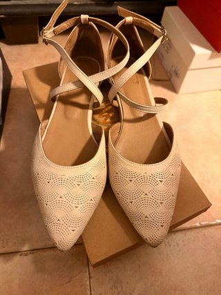 Scarpe décolleté Wave beige in pelle