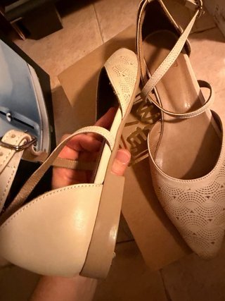Scarpe décolleté Wave beige in pelle