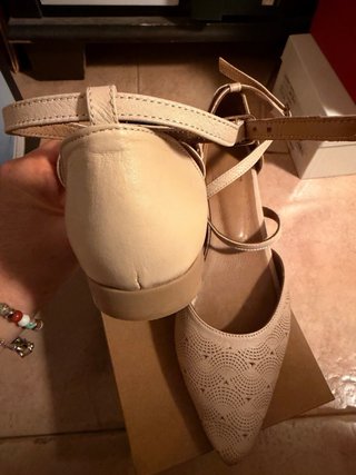 Scarpe décolleté Wave beige in pelle