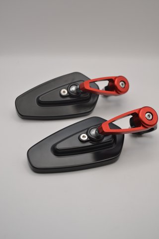 Espejos Moto Manillar 22mm Aluminio Rojo NUEVOS