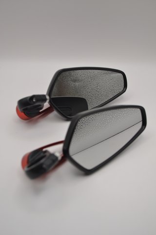 Espejos Moto Manillar 22mm Aluminio Rojo NUEVOS