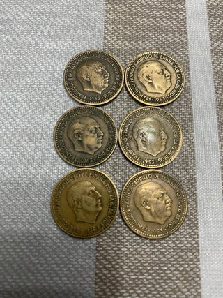 6 Monedas 1 Peseta Franco