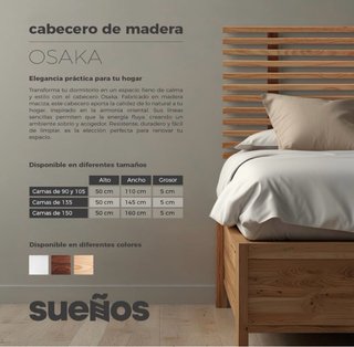 Cabecero de madera natural