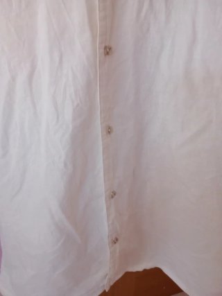 Camisa Pull&Bear blanca manga corta Talla M. Lino