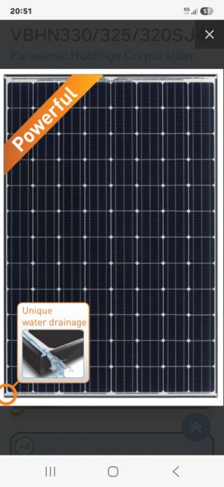 Panel Solar Panasonic 330w
