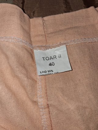 Pantalon lino naranja L 40