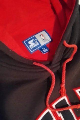 Sudadera Starter Chicago Bulls Negra Roja