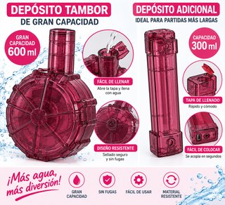 Pistola agua eléctrica recargable + tambor