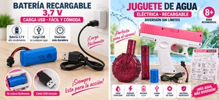 Pistola agua eléctrica recargable + tambor