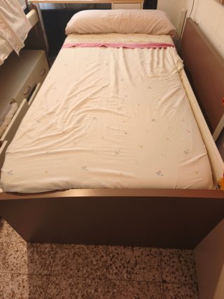 Cama nido con cajonera, escritorio y estante