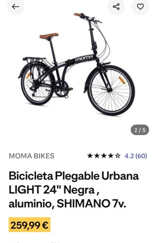 Bici plegable Moma aluminio Shimano