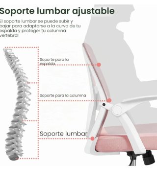Silla de Escritorio Rosa y Blanca