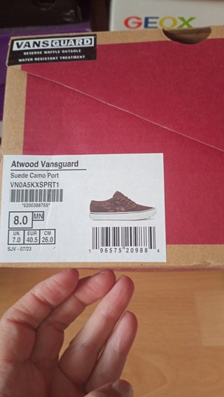 Zapatillas Vans Talla 40.5 Camuflaje Rojo