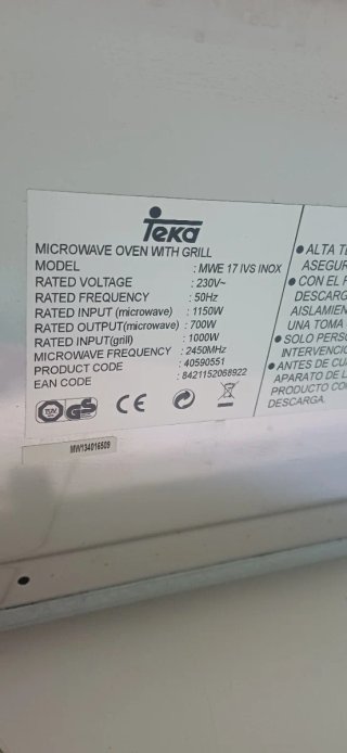 Microondas Teka con grill