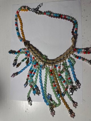 Collana donna con perline colorate