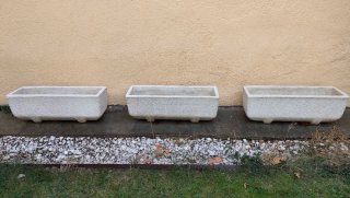 Pack 3 Jardineras Grandes Piedra Blanca