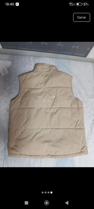 Chaleco Abrigado Hombre Beige/Naranja