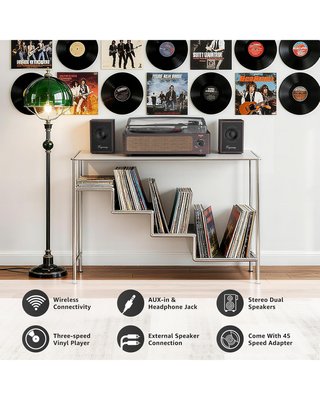 ★ Tocadiscos + 2x Altavoces pasivos, 3 velocidades