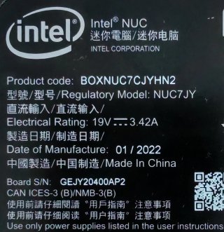 Mini PC Intel NUC7JY 8GB RAM/SSD 240GB