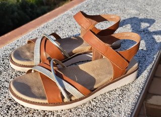 Sandalias Remonte Marrón y Plata Talla 43