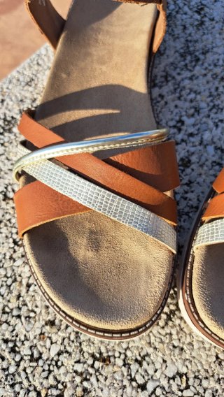 Sandalias Remonte Marrón y Plata Talla 43