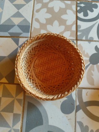 Confezione da 3 mini cestini in bambù naturale