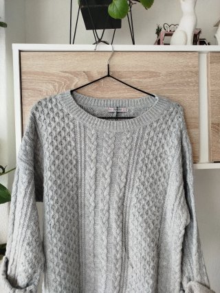 Vestido jersey Bershka gris ochos talla única