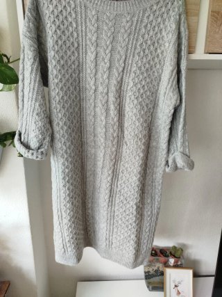 Vestido jersey Bershka gris ochos talla única