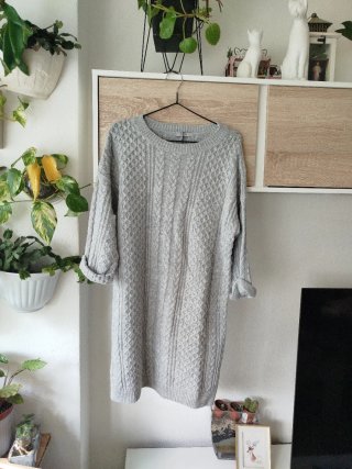 Vestido jersey Bershka gris ochos talla única
