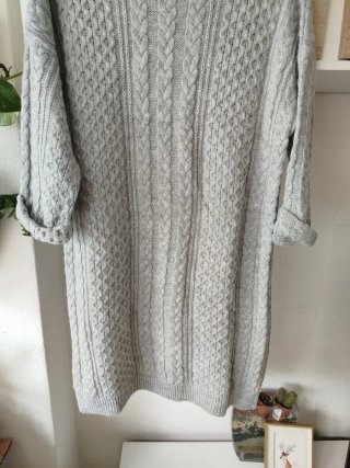 Vestido jersey Bershka gris ochos talla única