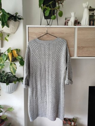 Vestido jersey Bershka gris ochos talla única