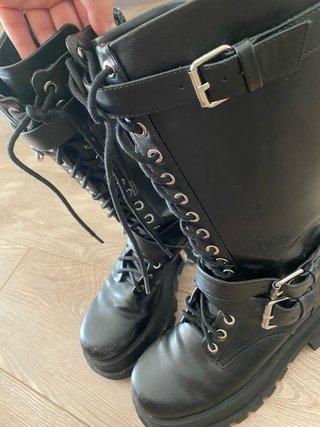 Botas altas Zara T37 Biker Militar