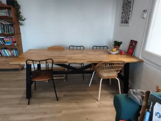 Mesa Comedor Madera y Metal Ikea