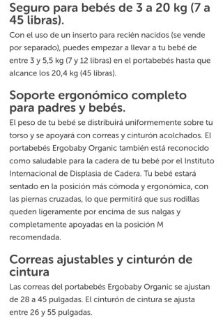 Mochila Ergobaby Porteo Bebé