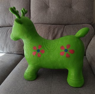 Juguete bebés Reno saltarín verde para bebés