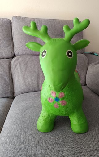Juguete bebés Reno saltarín verde para bebés