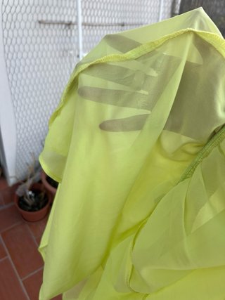 Falda larga verde lima con forro