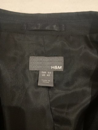 Americana H&M Negra Lino