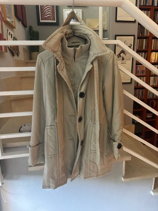 Gabardina Zara Talla M Beige/Gris