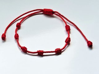 Pulsera 7 nudos roja protección