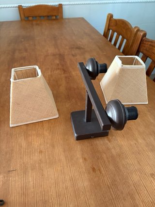 Lámpara de pared doble yute y metal