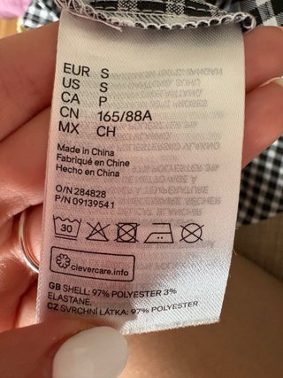 Top vichy / gingham H&M Divided Talla S con lazo